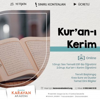 Kur'an-ı Kerim Atölyesi ( Yetişkinler için - çevrimiçi)