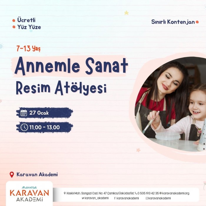 Resim-Atölyesi  Annemle Sanat(7-13 Yaş, Yüz Yüze)