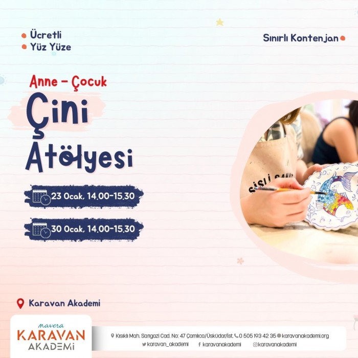 Çini  Atölyesi - Anne Çocuk ( Yüz Yüze)