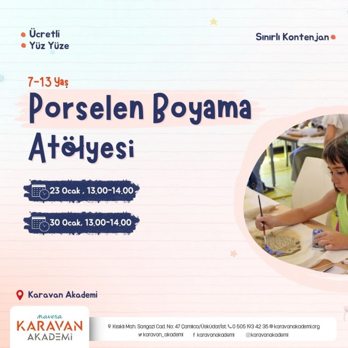 Porselen Boyama Atölyesi (7-13 Yaş, Yüz Yüze) 