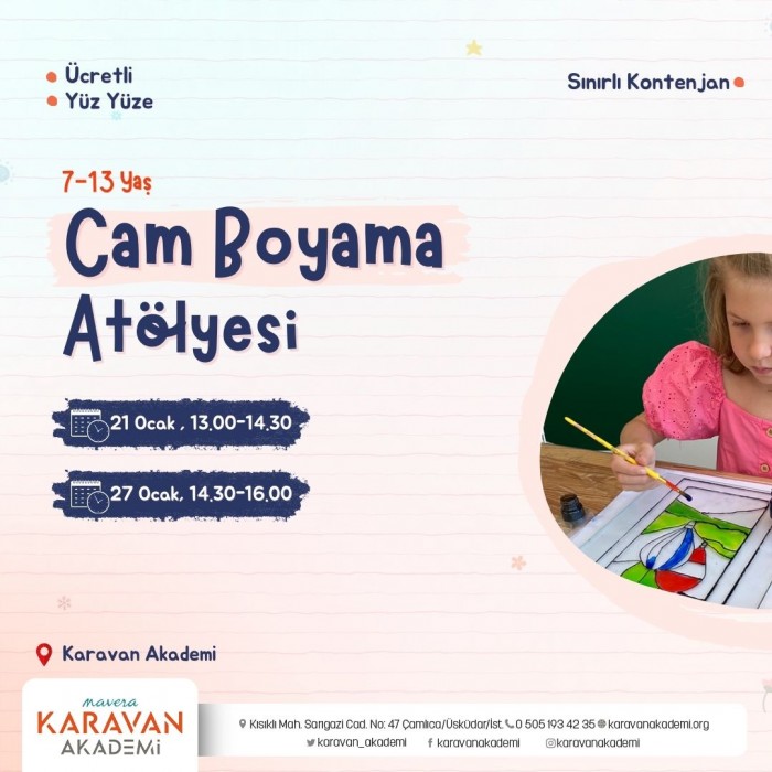 Camda Sanat Yolculuğu Atölyesi ( Yüz Yüze)